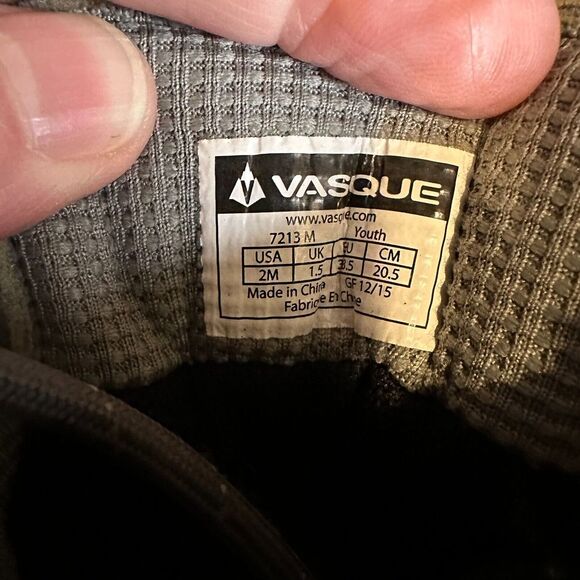 Childrens Vasque Breeze Gray Leather Mid Waterproof Hiking Boots Size 2 Y GUC - Picture 6 of 6